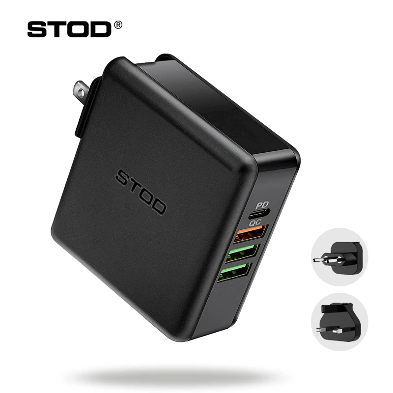  STOD PD Fast USB Charger 61W USB C For iPhone X Macbook Pixelbook USB-C Quick Charge 3.0 For Huawei