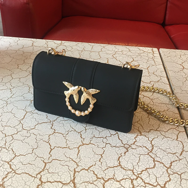 

Summer Luxury Bag Famous Brand Designer Women Handbag Leather Chain Shoulder Bags Swallow Buckle channel bag l v* gg Sac A Main