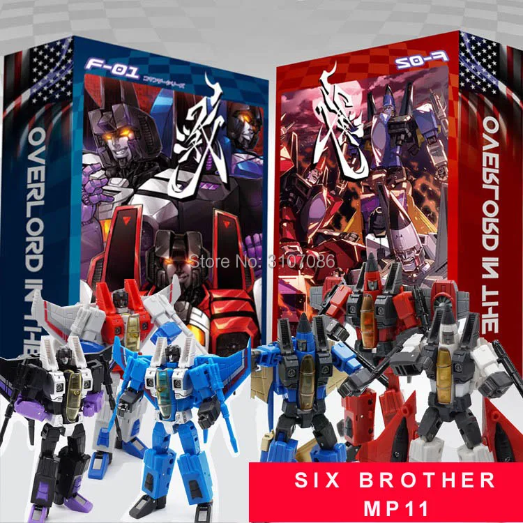 

Transformation MFT MP11 MP-11 F01 F02 Thundercracker Skywarp Star RedThunder Thrust Dirge Ramjet F15 Aircraft Mode Figure Toys