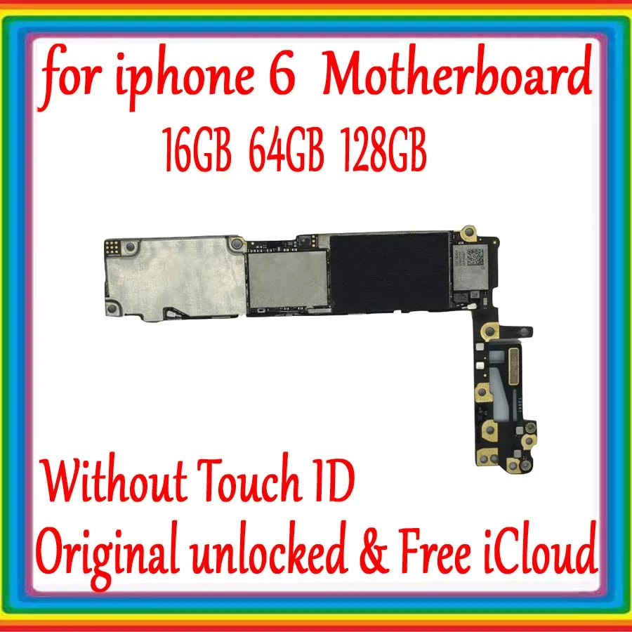 

Free iCloud for iphone 6 4.7inch Motherboard without Touch ID,Original unlocked for iphone 6 Mainboard with Full Chips MB Plate
