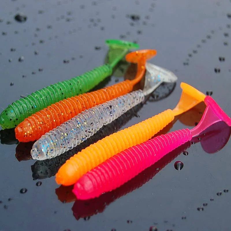 

15 pcs Fishing Wobbler Soft Jigging Worm Swimbaits Silicone Bait Fishing Lure 7cm 2g T-tail Isca Artificial Pesca 5 colors