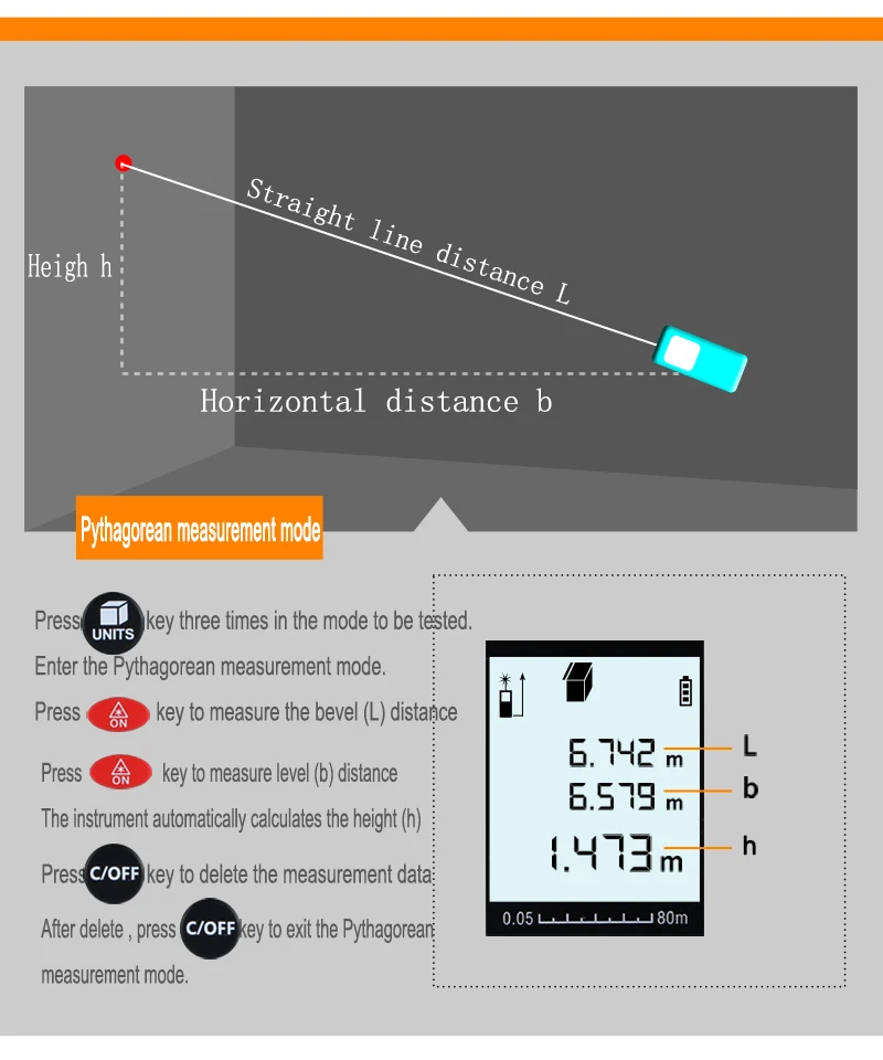 80 м лазерный луч дальномер несколько режимов измерения электронная измерительная лента дальномер вертикальный пузырьковый дальномер