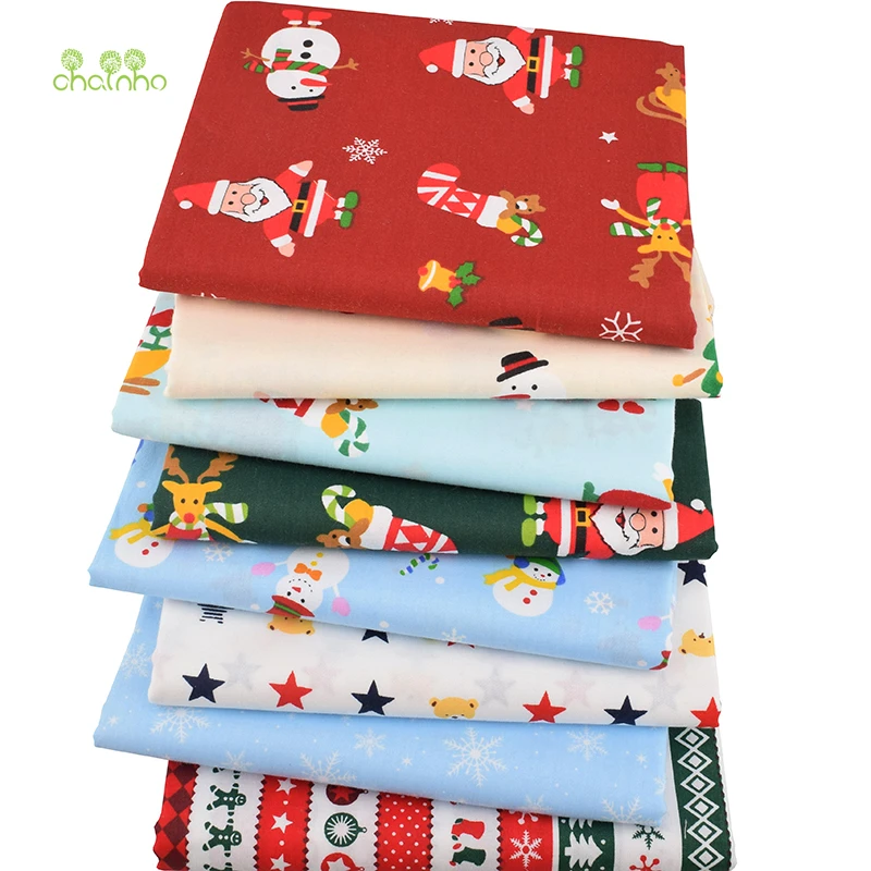

Chainho,8pcs/lot,Merry Christmas Series,Printed Twill Cotton Fabric,Patchwork Cloth ForDIY Sewing Quilting Baby&ChildrenMaterial