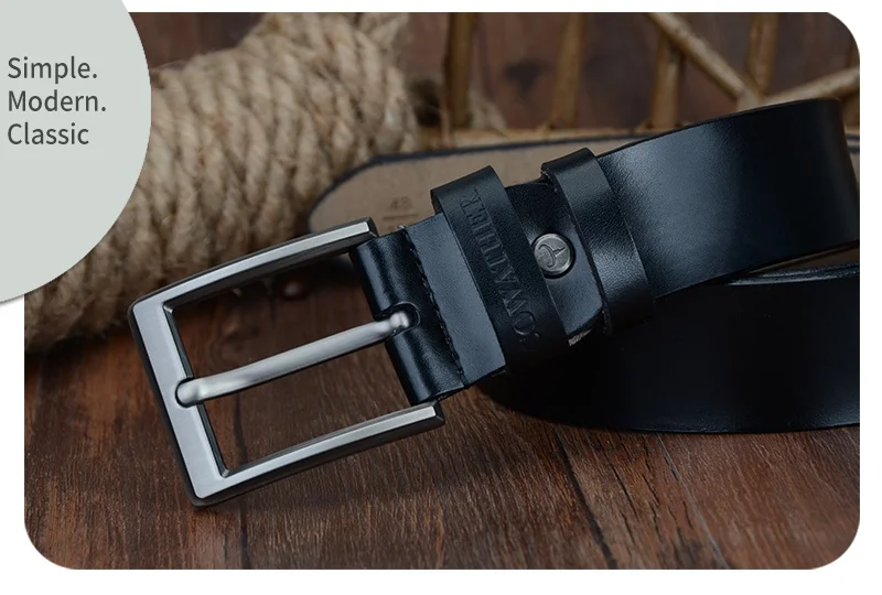 COWATHER 2019 men belt cow genuine leather luxury strap male belts for men new fashion classice vintage pin buckle dropshipping Sadoun.com