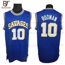 BONJEAN Cheap OKLAHOMA SAVAGES College Basketball Jerseys 10 Dennis Rodman Jersey Blue Mens Stitched Shirts