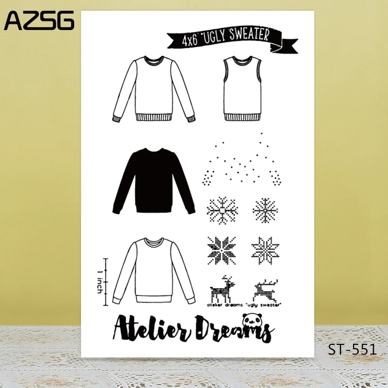 

AZSG Beautiful clothing Clear Stamps For DIY Scrapbooking/Card Making/Album Decorative Silicon Stamp Crafts