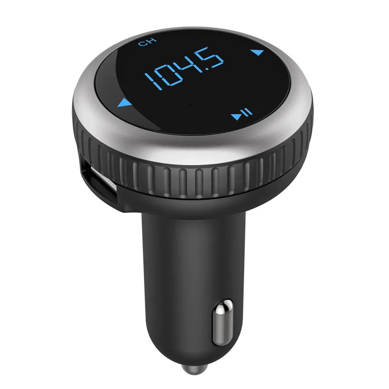 

Latest Bluetooth Car Kit FM Transmitter with Dual USB Charging port Support TF Card MP3 play music car styling for iPhone HTC