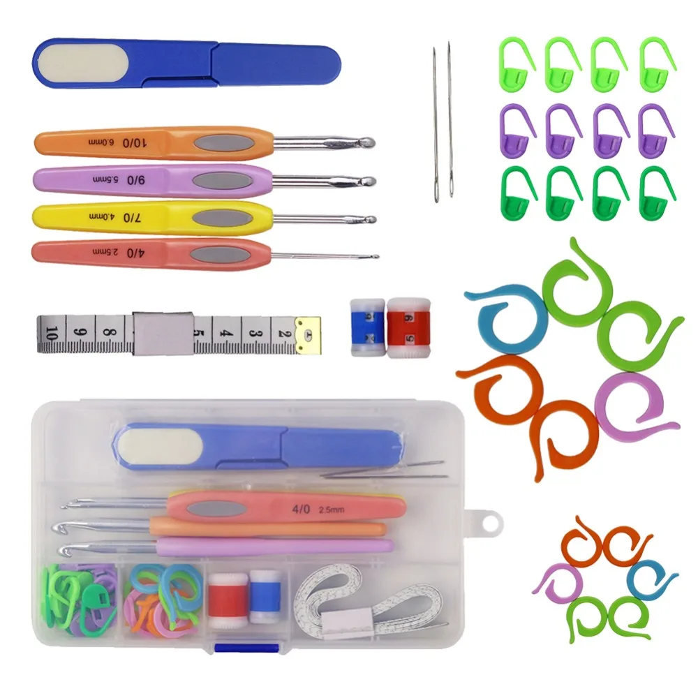 

1 Set Crochet Hook Set DIY Knitting Tools Stitch Marker Knitting Needles for Household Needlework Sewing Supplies