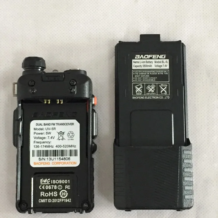 2 PCS Two Way Radio Walkie Talkie Baofeng uv-5r 3800 Battery For CB Ham Radio Station uv 5r VOX Comunicador Portable Radio Sets hunting walkie talkies