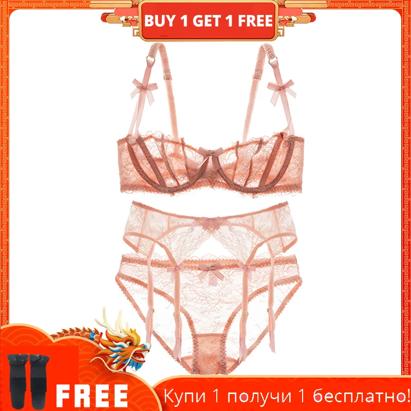 Buy Shaonvmeiwu Sexy Lace Ultra Thin Half Cup