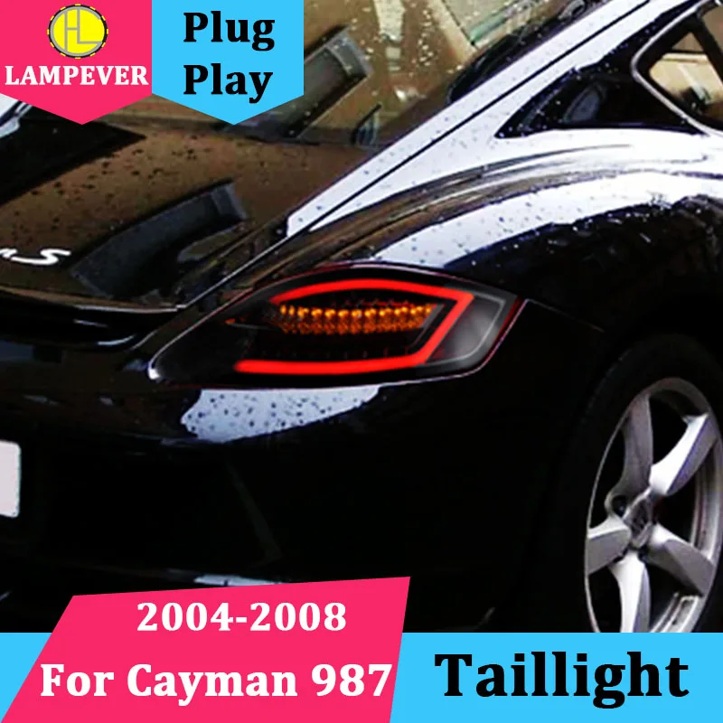 Автомобильные задние фары для Porsche Cayman 987 год 2004-2008 задние фонари светодиодный задний фонарь задний багажная лампа крышка drl+ сигнал+ тормоз+ обратный