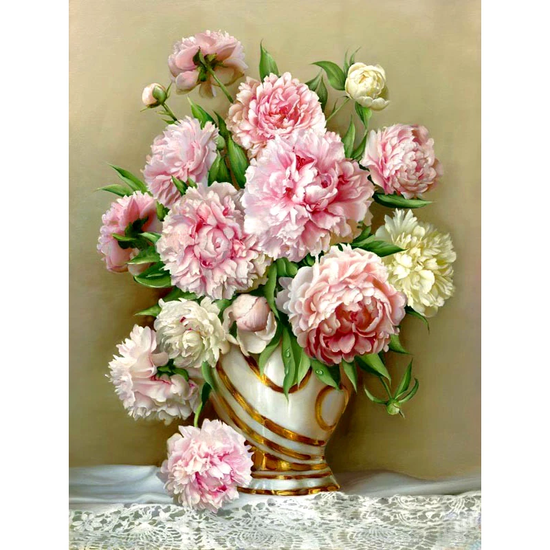 Full Square Round Drill 5D DIY Diamond Painting Peony Flowers 3D Embroidery Cross Stitch Mosaic Rhinestone Home Decor gift | Дом и сад