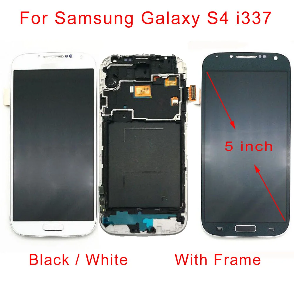 

STARDE 5'' LCD for Samsung Galaxy S4 i337 LCD Display Touch Screen Digitizer Assembly with Frame