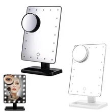20 LED Lights Makeup Cosmetic Mirror 180 Degree Rotate Mirrors with Removable 10x Magnifying Mirrors HJL2017