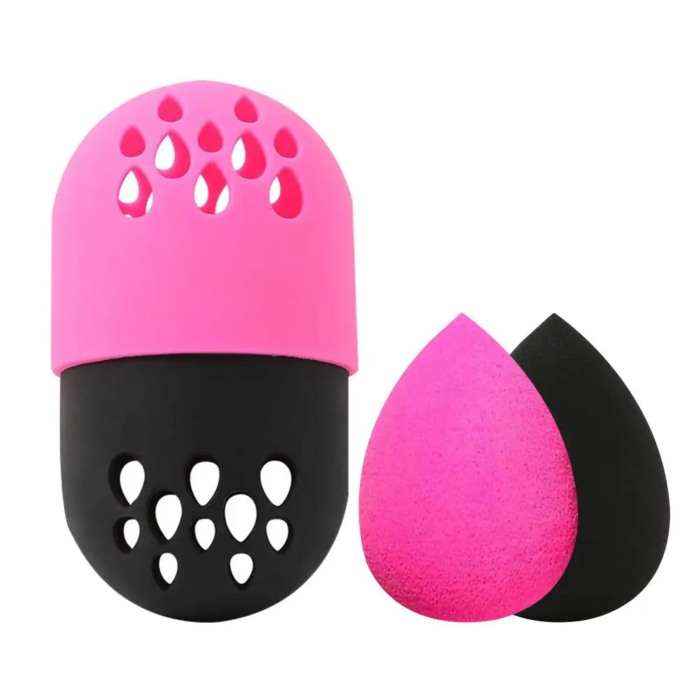 

Soft Silicone Cosmetic Blender Sponge Case Powder Puff Drying Holder Egg Stand Beauty Pad Makeup Sponge Display Rack Puff Holder