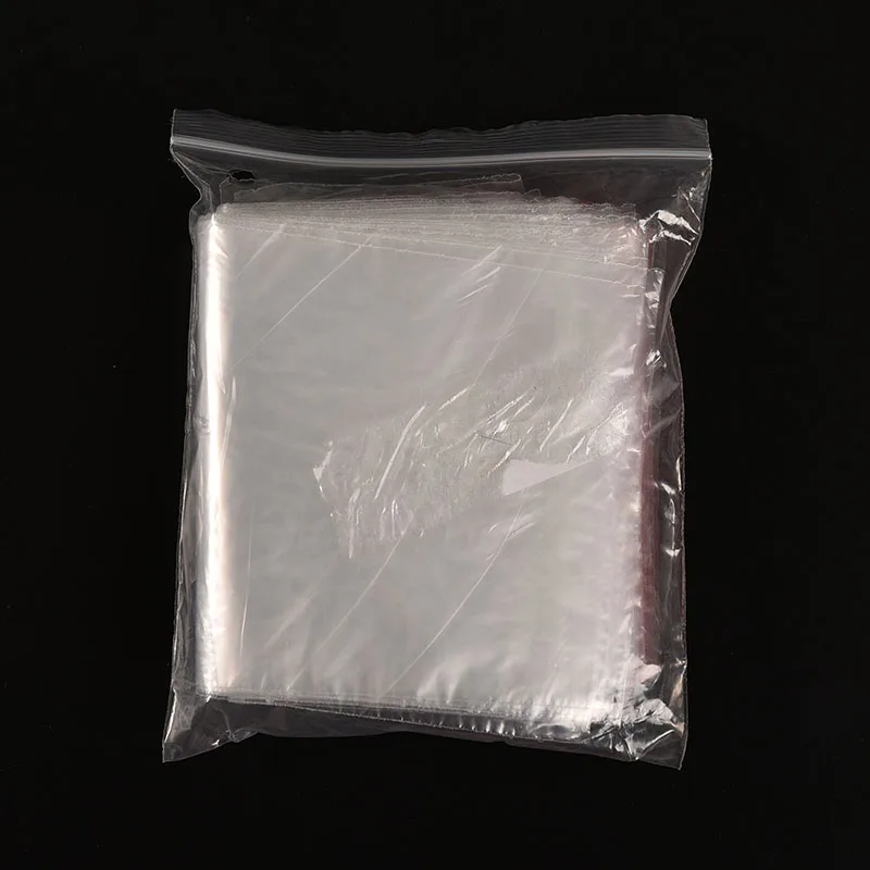 

HENGHOME 100Pcs Plastic Poly Clear Bags Jewelry Ziplock Zipped Lock Candy Cookie Boxes Bag Reclosable Gift Bags 8cm x 12cm