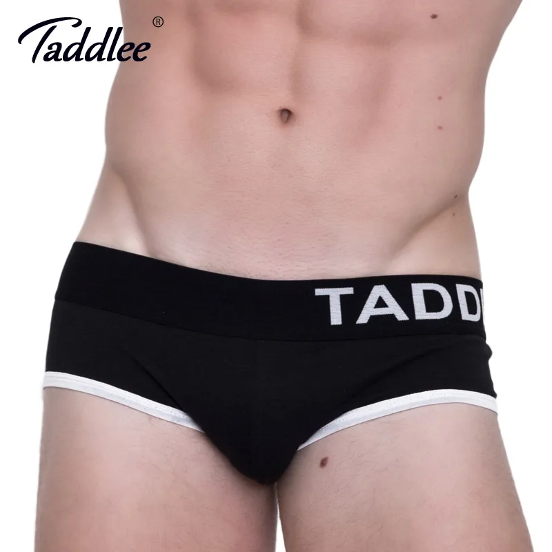 Taddlee бренд 2 шт. сексуальное мужское нижнее белье гей пенис сумка WJ мужские трусы хлопок базовый низкий подъем сплошной цвет мини бикини