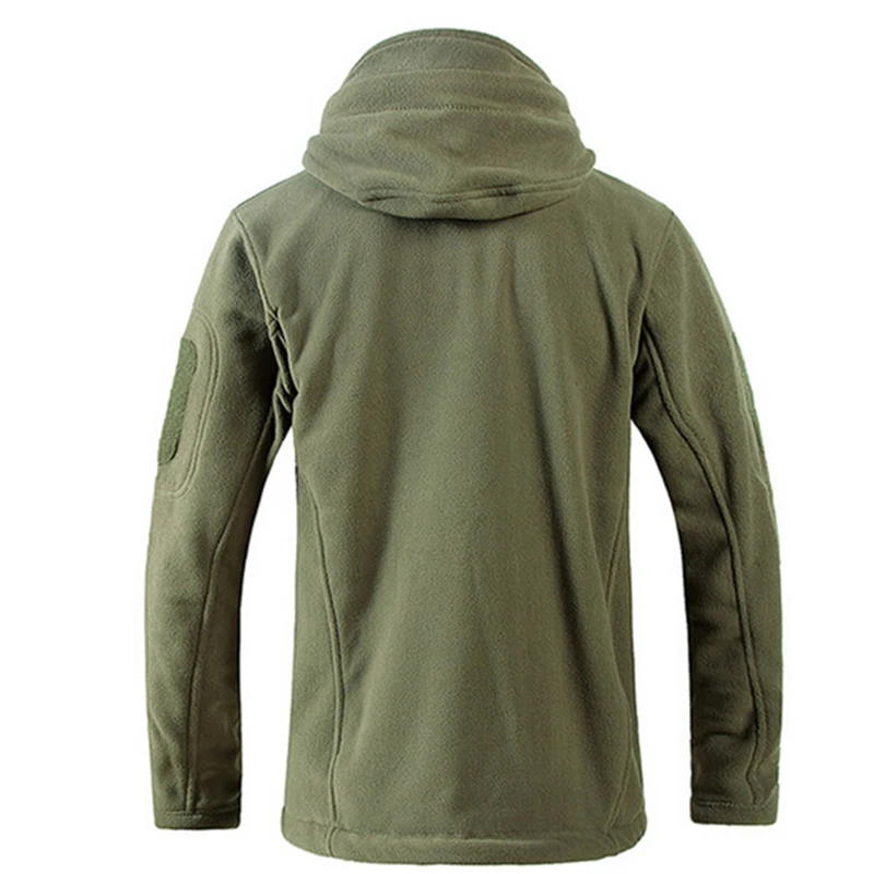 New Men's Fleece Tactical Jacket Winter Military Multipocket Thicken Hooded Casual Jacket Coat Men