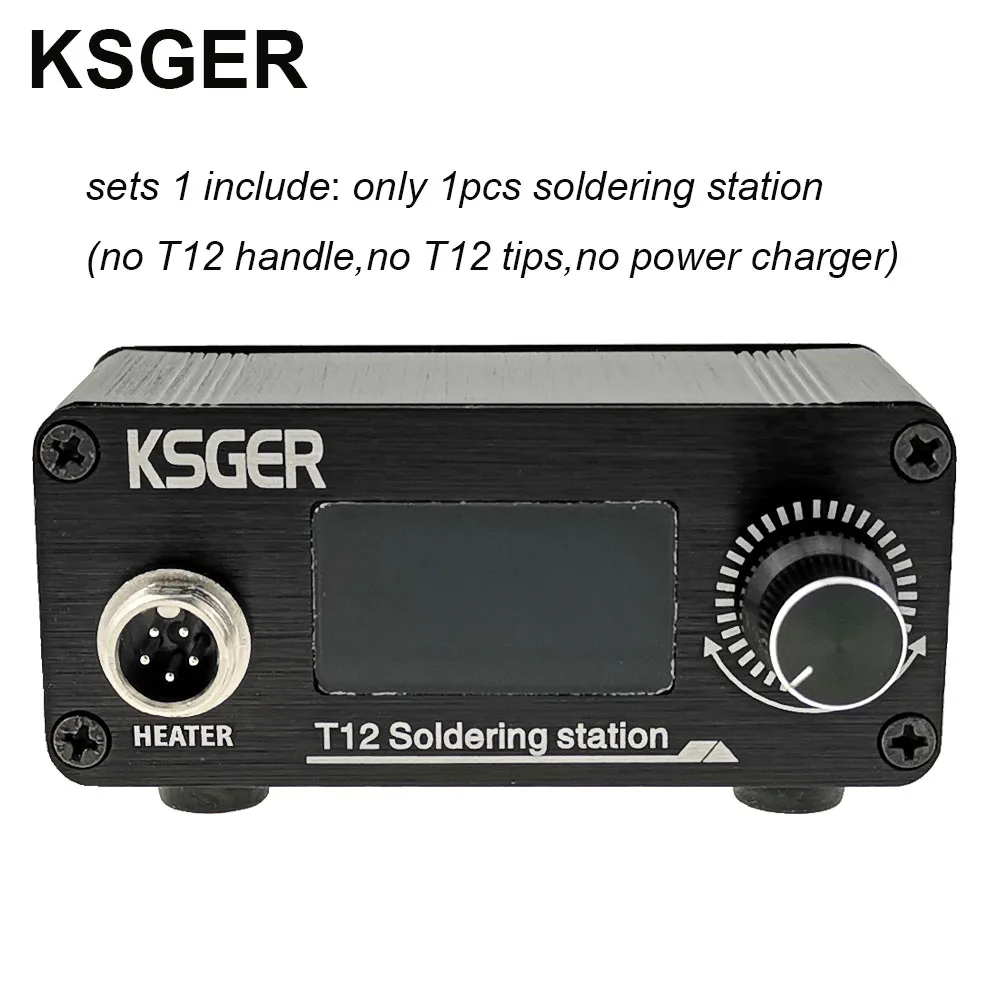 KSGER T12 паяльная станция мини STM32 V2.1S DIY OLED контроллер FX9501 ручка алюминиевый сплав чехол T12 наконечники железа нержавеющая сталь - Цвет: Sets 1