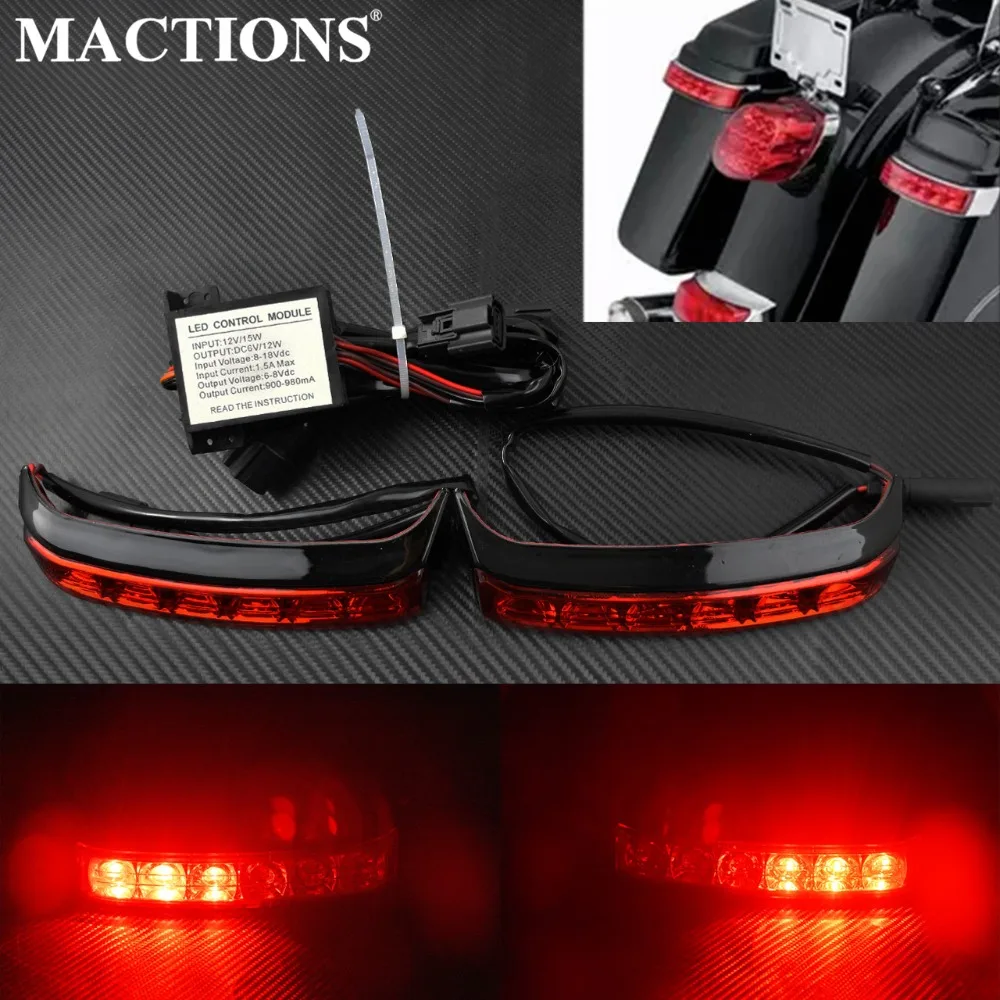 Motorcycle Saddlebag Red Lens Tail Brake Turn Light Box Luggage Housing Run Brake font b Lamp