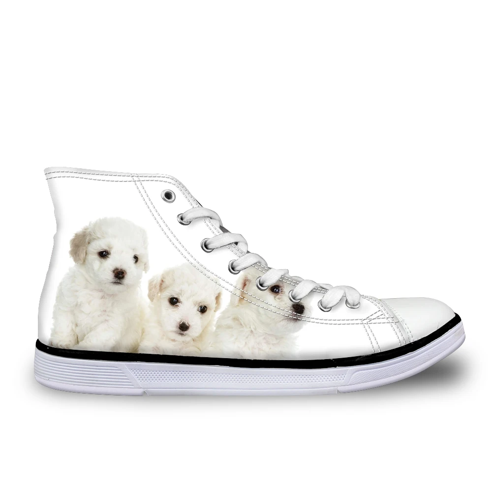 FORUDESIGNS Flats Men Shoes Cute Dogs Animal Print High Top Autumn Men