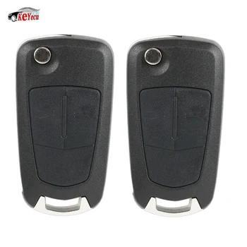 

KEYECU 2 Pcs Remote Key Fob 2 Button 433MHz PCF7941 chip for Opel Astra H 2004 -2009 Zafira B 2005-2013 with HU100 Uncut Blade