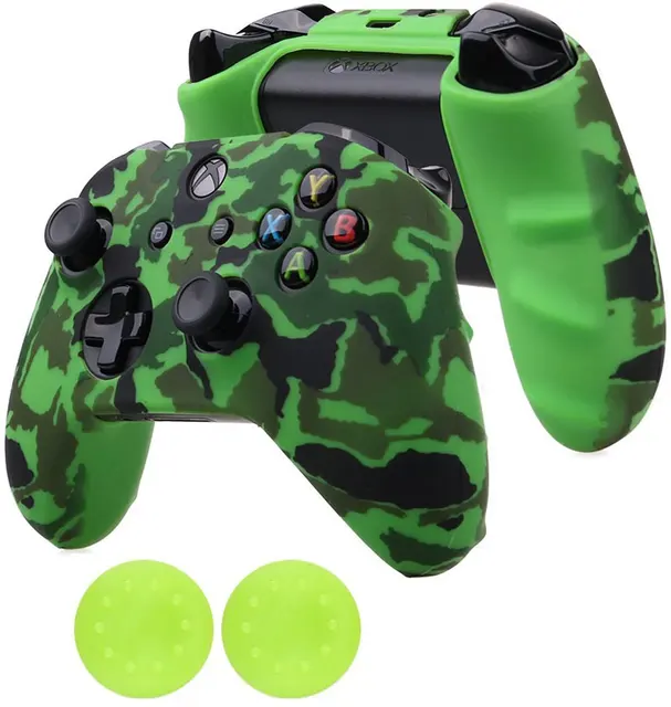 Best Offers Camouflage Soft Silicone Anti-Slip Protective Case Cover for XBOX ONE S /Slim/ XBOX ONE X Controller with Thumb Stick Grip Caps