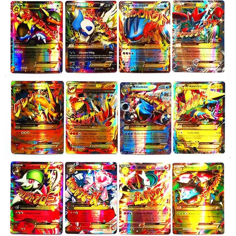 Tomy Pokemon 100PCS GX EX MEGA Cover Flash Card 3D Version SWORD SHIELD Card Collectible Gift Children Toy Tomy Pokemon 100PCS GX EX MEGA Cover Flash Card 3D Version SWORD SHIELD Card Collectible Gift Children Toy