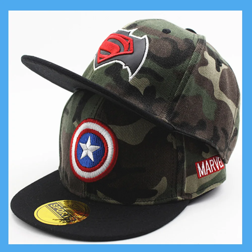 

New3-10 Years Old Children Baseball Cap Camouflage Superhuman Spiderman Pattern Hip Hop Hat Child Boy Girl Sun Hat Snapback Cap
