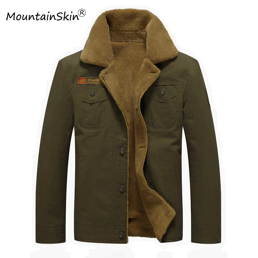 Mountainskin 2017 New Men s Winter Jackets Solid Thick Warm Parkas Male Thermal Fleece Casual Outerwears