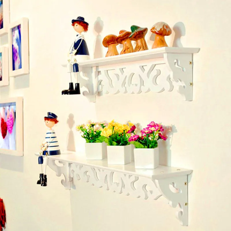 

1pc/lot White Wall Hanging Shelf Goods Convenient Rack Storage Holder Home Bedroom Decoration Ledge Home Decor S/M