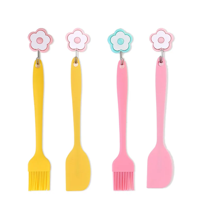 

Baking Kitchenware Heat Resistant Mixing Batter Scraper Brush Set DIY Cake Tools Silicone Cream Cake Spatula Butter Mixer Brush