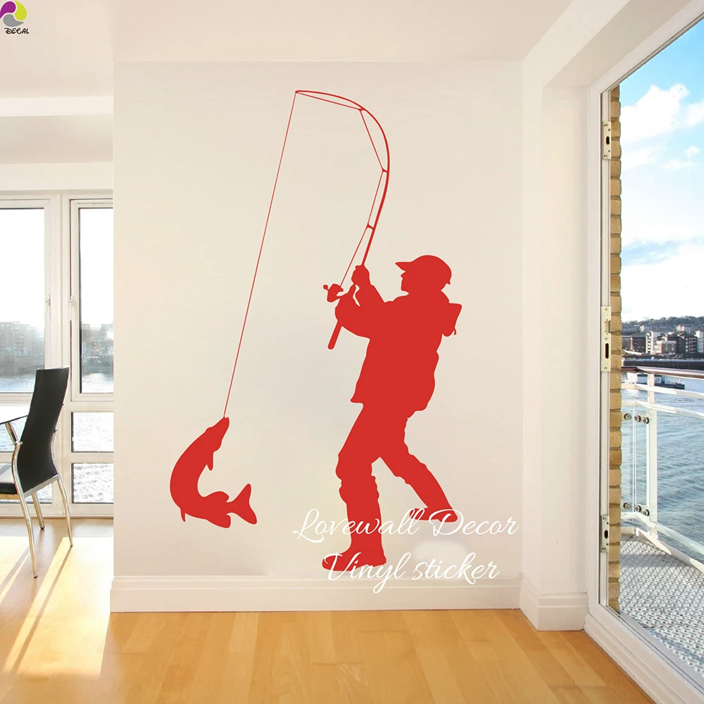 Fisherman Wall Sticker Living Room Bedroom Angler Fishing Summer Beach Surf Wall Decal Baby Nursery Vinyl Home Decor Art DIY Fisherman Wall Sticker Living Room Bedroom Angler Fishing Summer Beach Surf Wall Decal Baby Nursery Vinyl Home Decor Art DIY