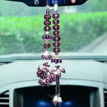 Автомобильная подвеска автомобиль заднего вида украшение дамское Автомобильное зеркало заднего вида кулон качественный Кристальный материал