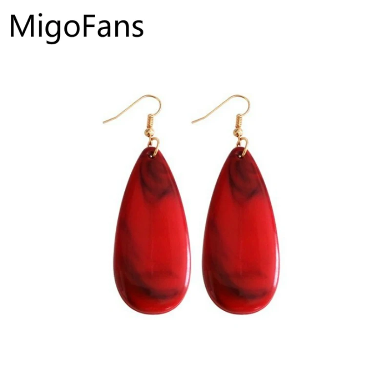 

Western Style Simple Wine Red Big Water Drop Pattern Drop Earrings for Women Exaggerate Ethnic Colorful Dangel Earrings Jewelry