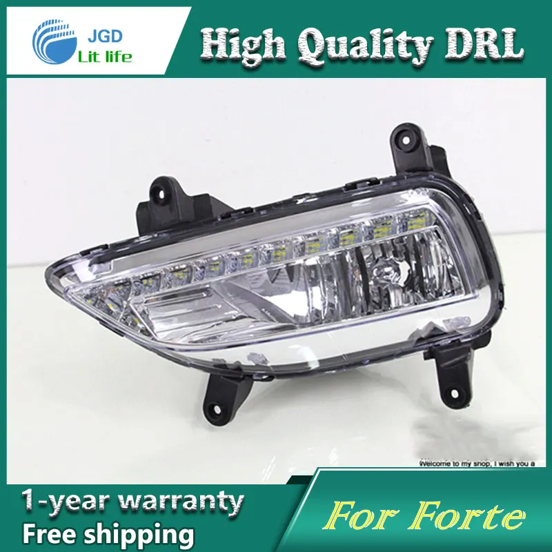 Free shipping !12V 6000k LED DRL Daytime running light case for KIA Forte 2014 fog lamp frame Fog light Car styling Free shipping !12V 6000k LED DRL Daytime running light case for KIA Forte 2014 fog lamp frame Fog light Car styling