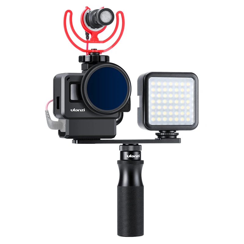 

Ulanzi V2 Pro Go Gopro Vlog Case with 37mm Filter Mic Adapter Lens Protective Cover Hood Vlogging Case Cage for Gopro 7 6 5