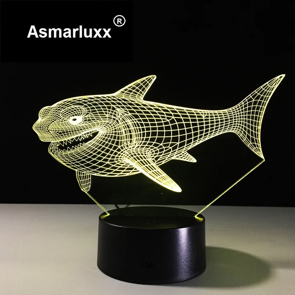 Asmarluxx Shark 3d led lamp0005