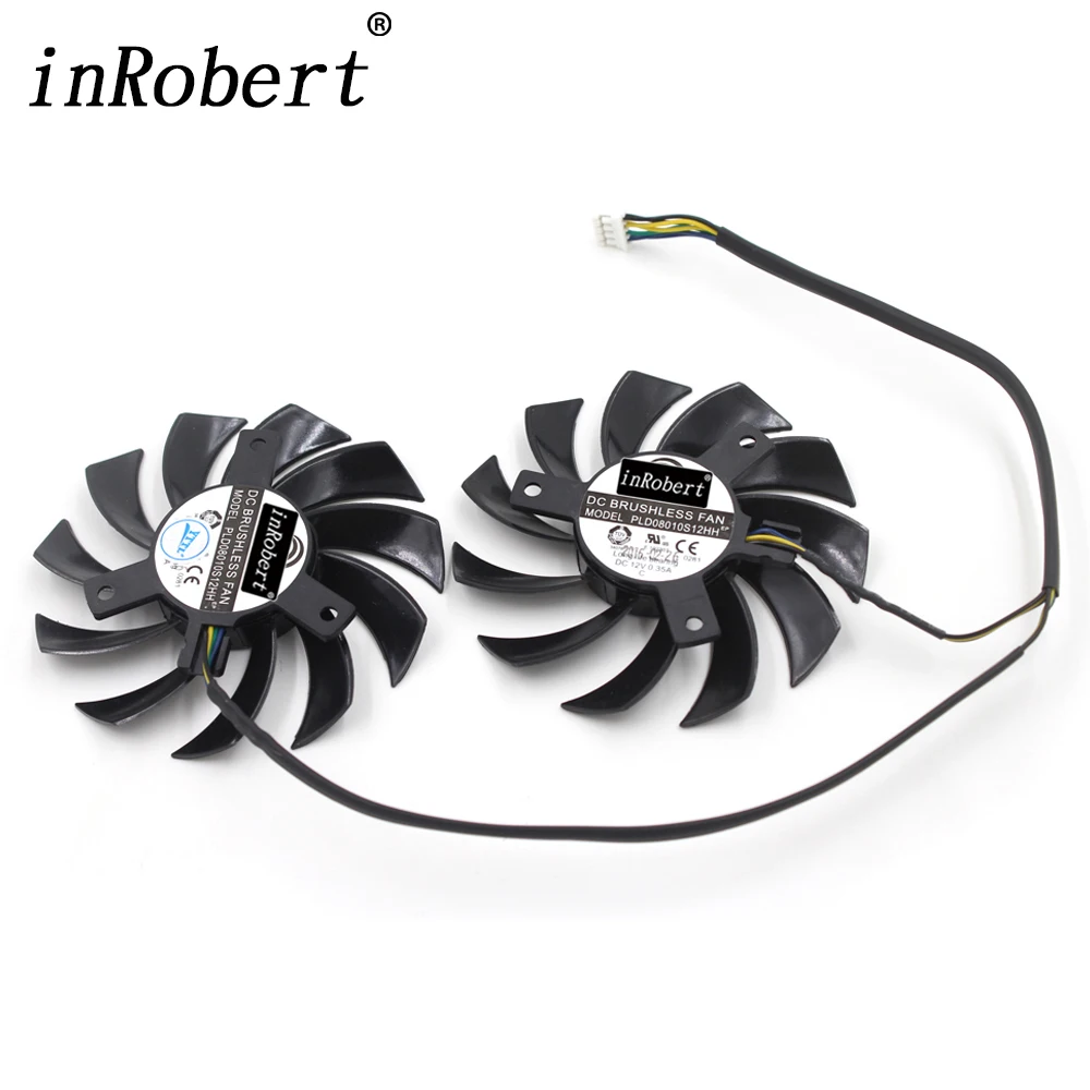 Новый мощность Logic 75 мм PLD08010S12HH 0.35A кулер вентилятор для MSI GTX 460 560 570 twin frozr ii Zotac GTX770 видеокарта вентилятор охлаждения - изображение