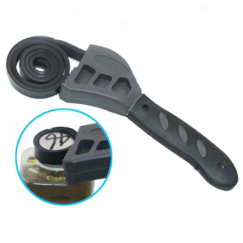 500mm Multitool Universal Wrench Black Rubber Strap Adjustable Spanner