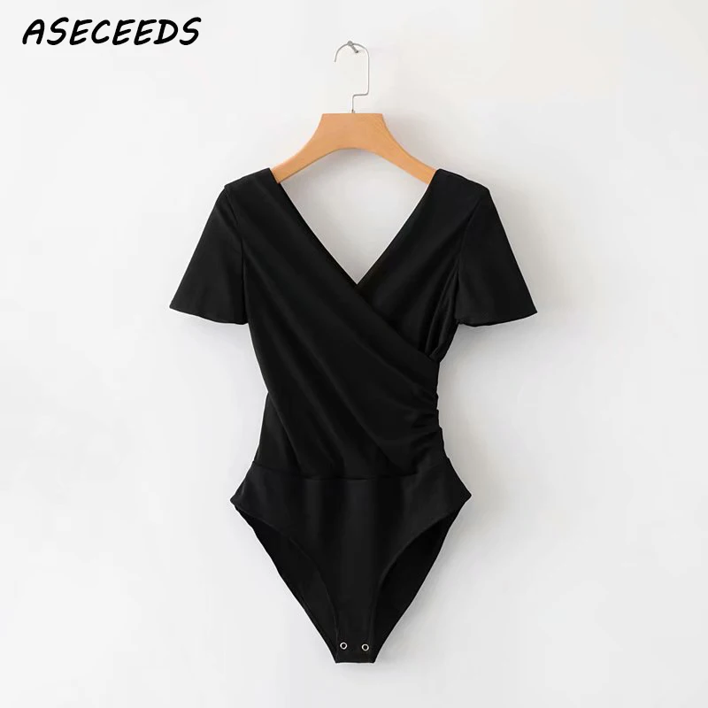 

Sexy white bodysuit women slim black jumpsuit for women 2018 short sleeve elastic overalls womens jumpsuit Beach playsuit female
