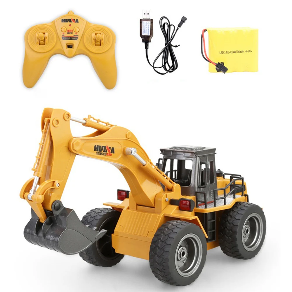 

1530 6-Channel 2.4G RC Excavator 1:18 Alloy USB Engineering Remote Control Cars Models Toy Birthday Gift Boys Toys