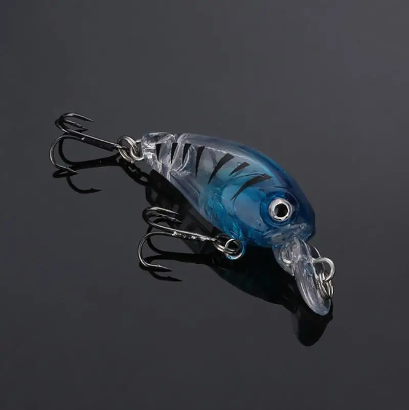 9Pcs/lot 4.5cm 4.g Plastic Fishing Lures Bass CrankBait 3D Eye Lures Hard Crank Bait Tackle Fishing Wobblers Bass With Hooks