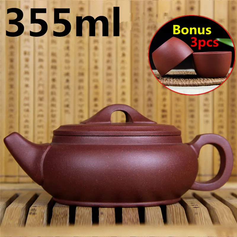 

Big Capacity Teapots Chinese Yixing Tea Set 355ml Porcelain Teapot Ceramic Master Maker Oriental Tea Pot Kettle Bonus 3 Tea Cups