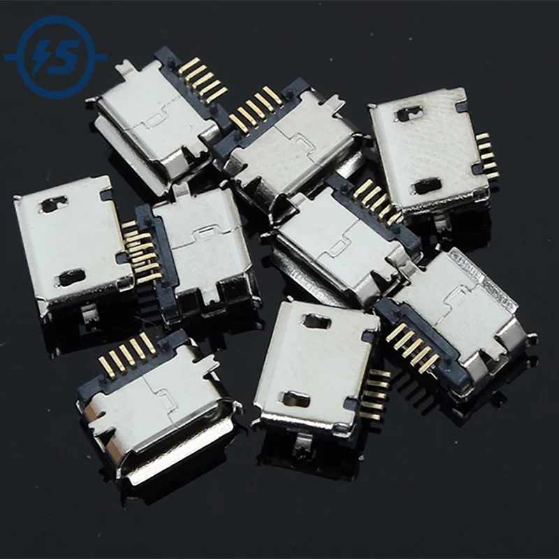 

USB Female Socket Jack 5P Connector 50Pcs/lot 5pin MK5P Micro 5-Pin SMD Copper Shell Data Port MK5P For MP3/4/5 Mobile Tabletels