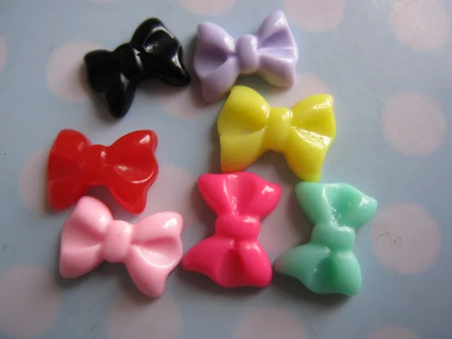 

100pcs/lot flat back resin mini bow DIY resin cabochons accessories