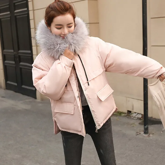 

B2992 autumn winter 2019 new women's fashion short style loose and thickened cotton-padded clothes coat cheap wholesale