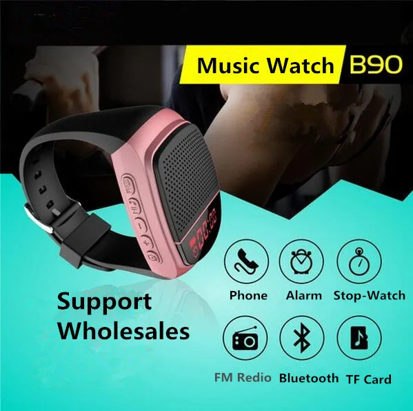 2016 High end Wearable S6 Wireless Bluetooth Speaker Watch for Hands free Answer Calls