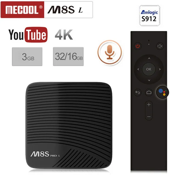

2PCS Mecool ATV Android 7.1 Smart TV BOX Amlogic S912 64 bit Octa core DDR3 2.4G-5Gwifi 4K HD BT4.1 M8S pro L media player