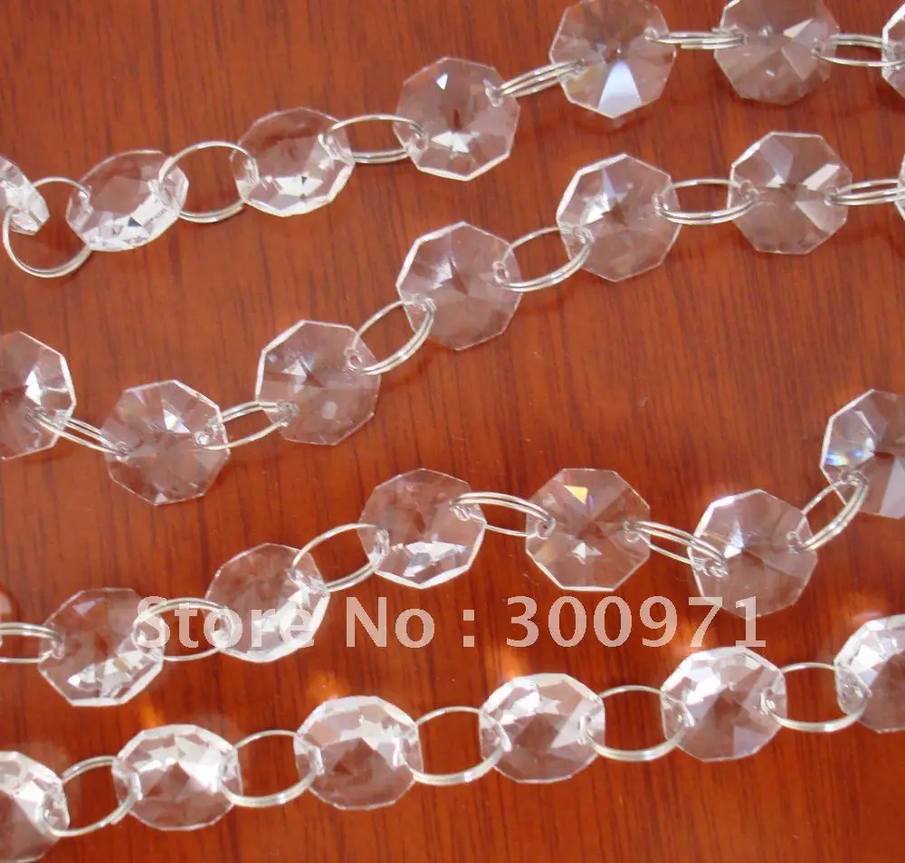 

FREE SHIPPING 30 METERS SIZE OF 16MM OCTAGON CRYSTAL BEAD CHAIN(44 PIECES OCATGAON BEADS PER METER )